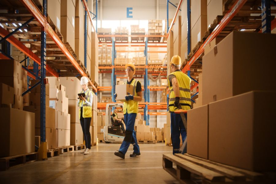 warehouse staff working